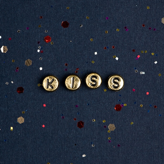 Kiss gold word beads alphabet