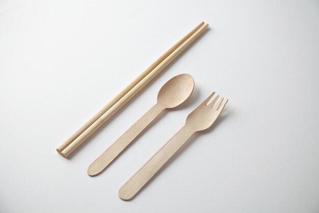 Kitchen utencils set for takeaway business: wooden recycling eco spoon