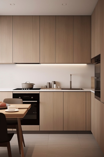 Foto gratuita cucina con poco spazio e design moderno