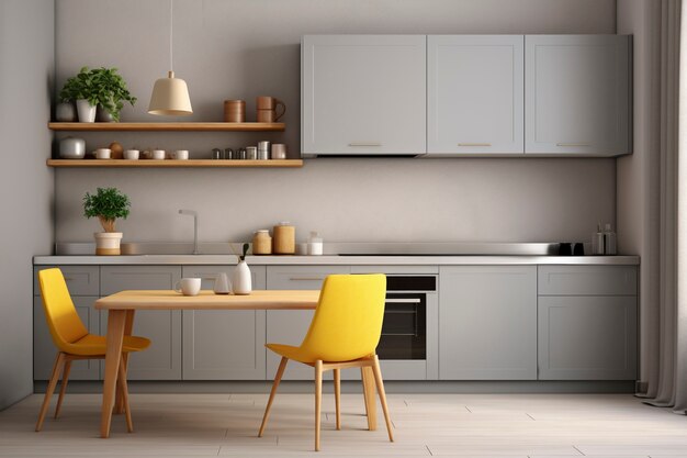 Kitchen with small space and modern design