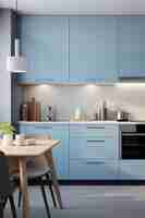 Free photo kitchen with small space and modern design