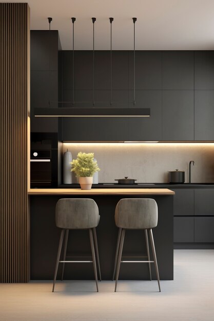 Kitchen with small space and modern design