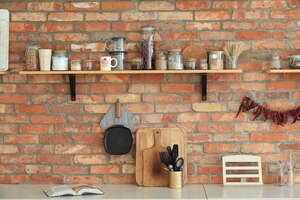 kitchenware on the wall