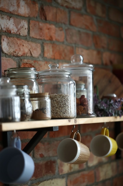 Kitchenware on the wall