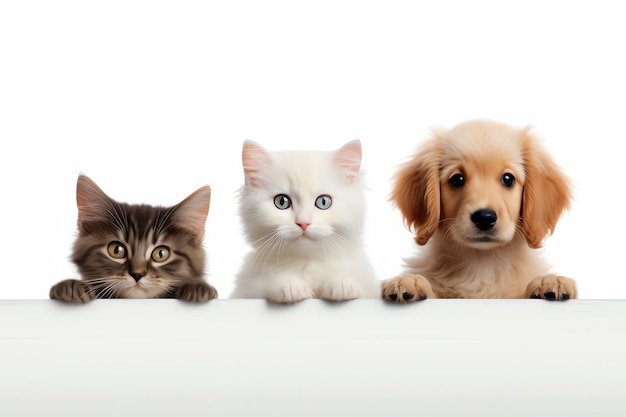 Free photo kitten and puppy ai generated image