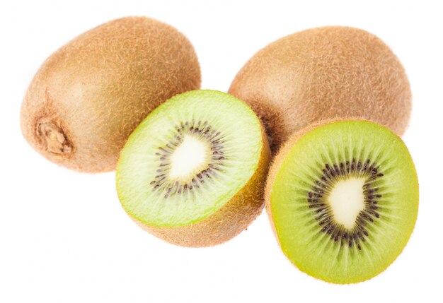 Kiwis and a sliced kiwi