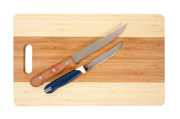 knifes  over cutting board