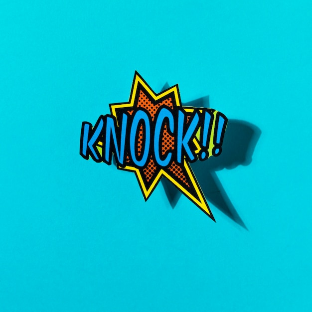 Knock word pop art explosion background