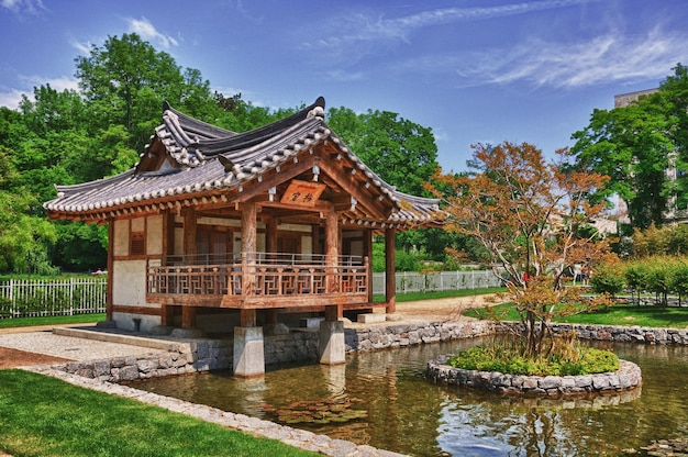 Korean garden in the uni campus westend frankfurt