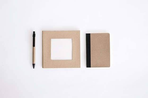 Free photo kraft paper office supplies