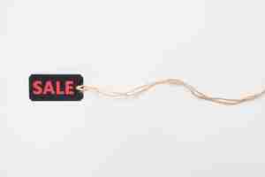 Free photo label with sale inscription and cord