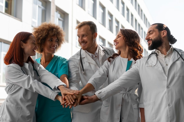 Free photo labor union members working together