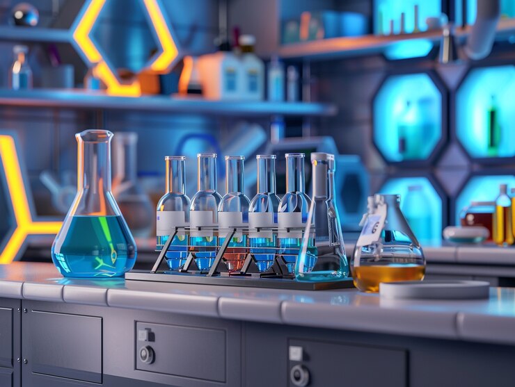Free Photo laboratory 3d glassware