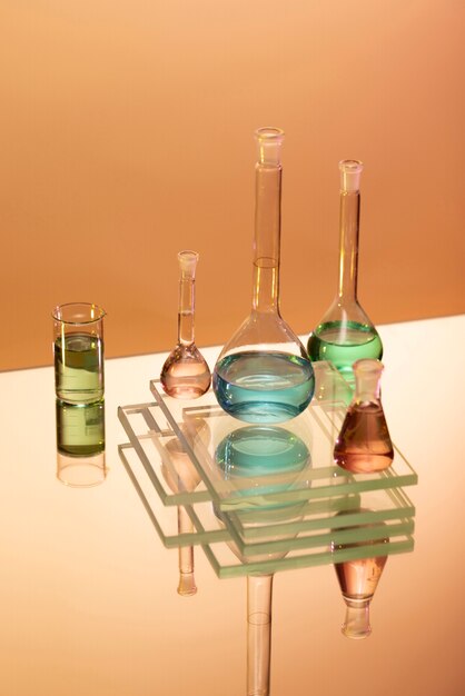 Laboratory glassware assortment still life