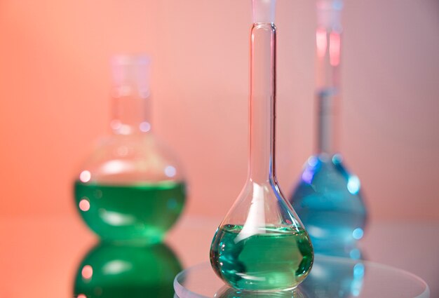 Laboratory glassware with liquid assortment