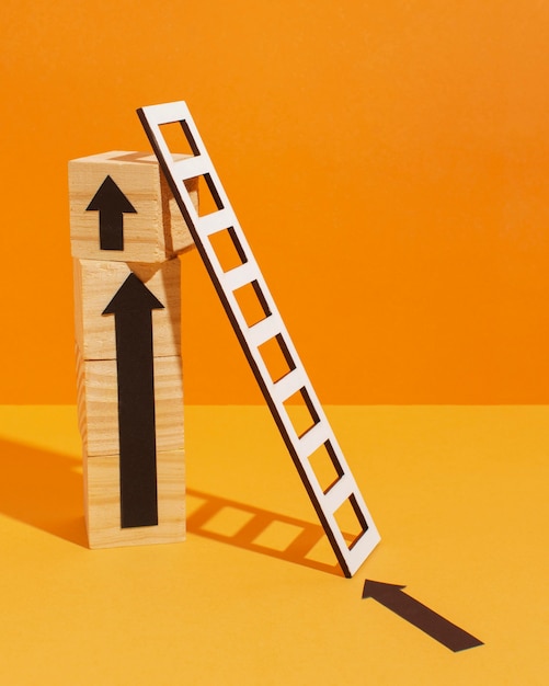 Ladder with wooden cubes