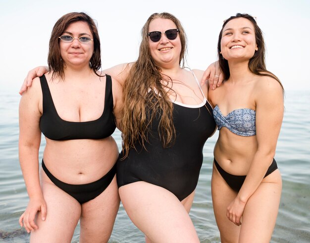 Ladies in swimming suit front view