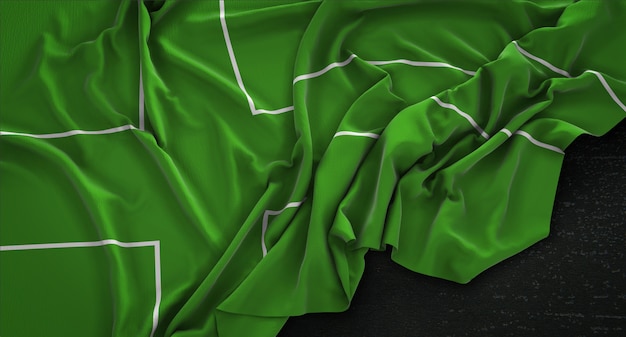 Бесплатное фото Флаг ладонии морщинистый на темном фоне 3d render