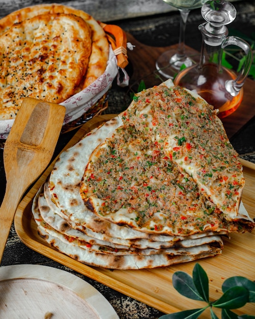 Lahmajun with Meat and Mixed Vegetables – Free Stock Photo Download
