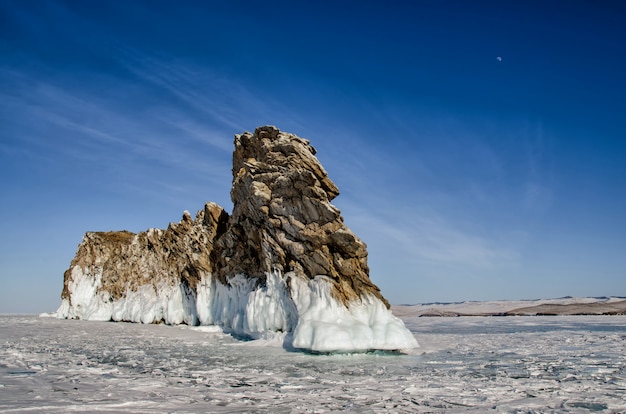 Premium Photo | Lake baikal, the island ogoy, cape, dragon, winter