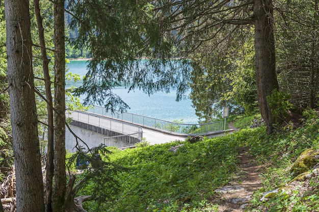 Lago dietro il ponte longrin, svizzera