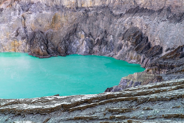 Lago nel mezzo di un paesaggio roccioso