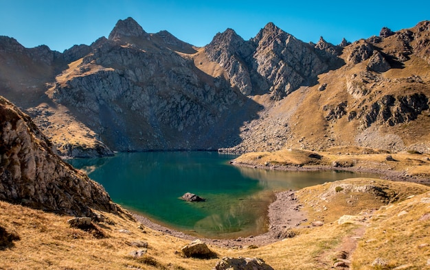 Free photo lake in the mountains