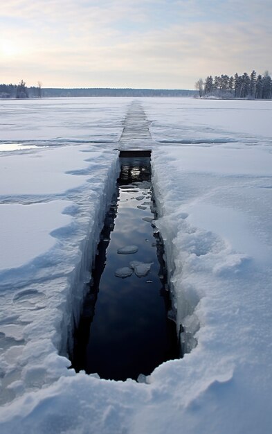 Lake prepared for cold exposure for metabolism