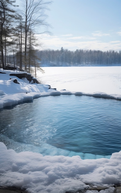 Foto gratuita lago preparato per l'esposizione al freddo per il metabolismo