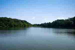 Foto gratuita lago in estate in una giornata di sole