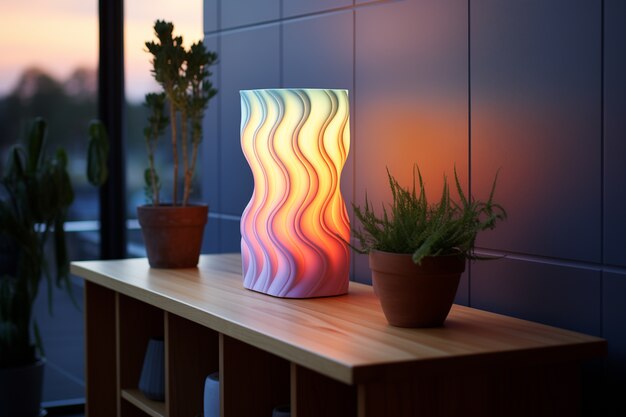 Lamp design with digital art style