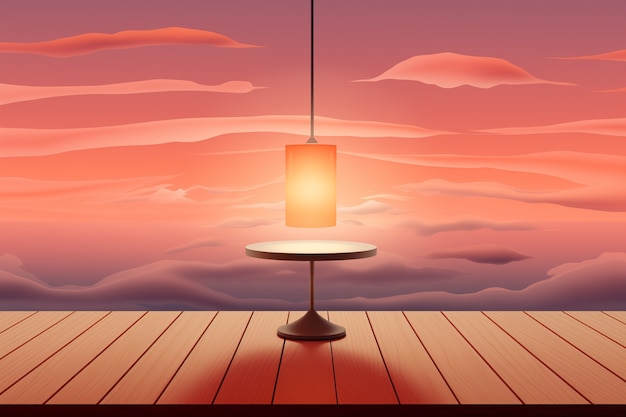 Lamp design with digital art style