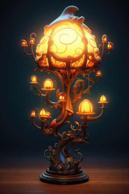 Lamp with fantasy futuristic design