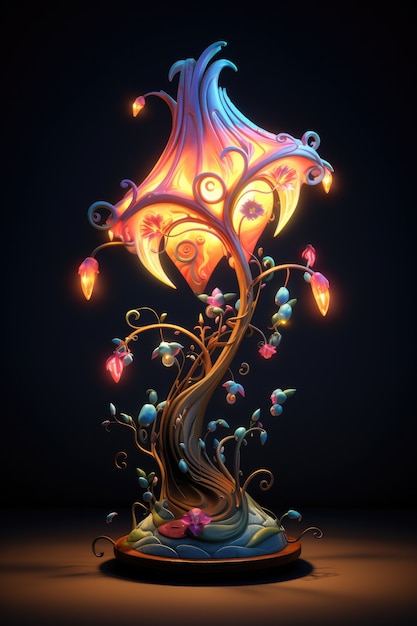 Lamp with fantasy futuristic design