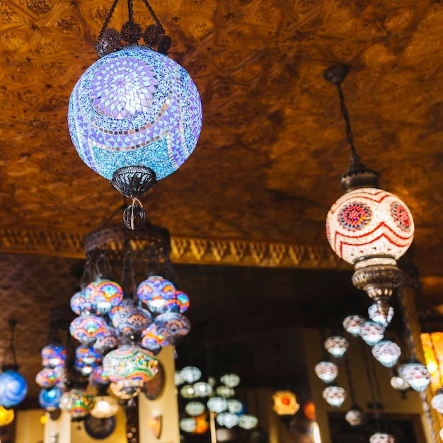 Lamps in arab restaurant