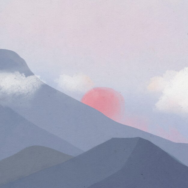 Landscape background of mountains during dawn illustration