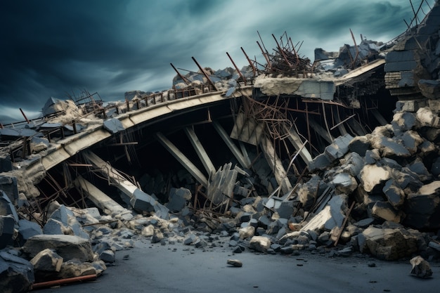 Foto gratuita paesaggio di terremoto estremo