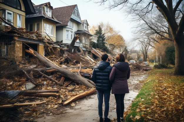 Free photo landscape of extreme typhoon damage