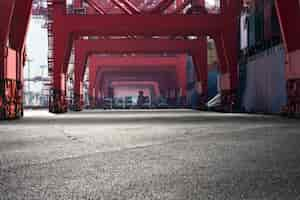 Free photo landscape of harbor with red structures