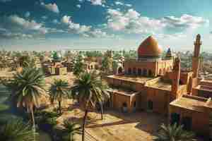 Foto gratuita scena paesaggistica dell'antica baghdad ispirata ai videogiochi