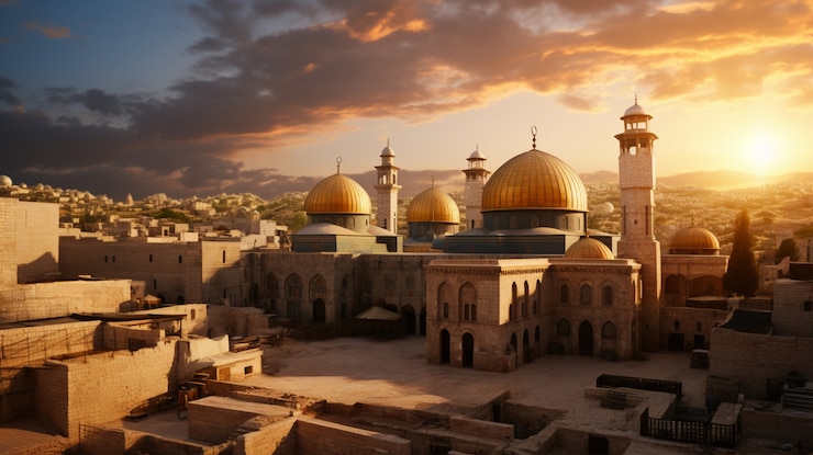 Free Photo landscape scene from ancient baghdad inspired by video games