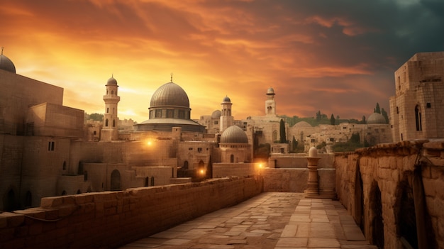 Free photo landscape scene from ancient baghdad inspired by video games