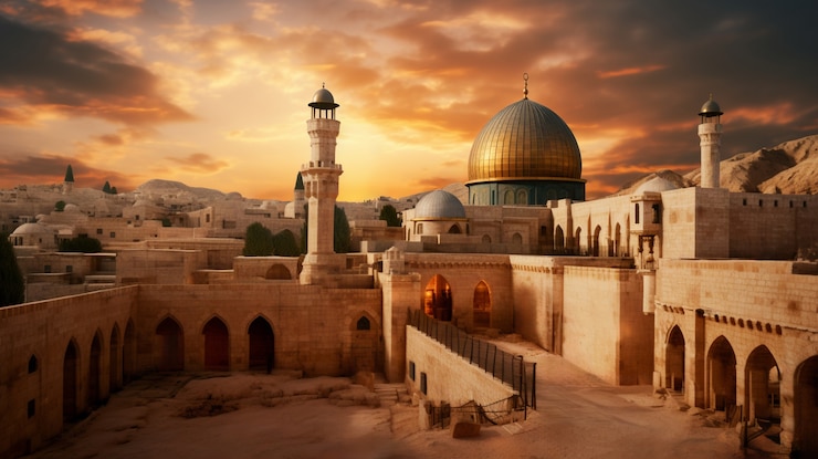 Free Photo landscape scene from ancient baghdad inspired by video games