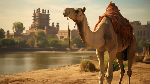 Landscape scene from ancient baghdad inspired by video games