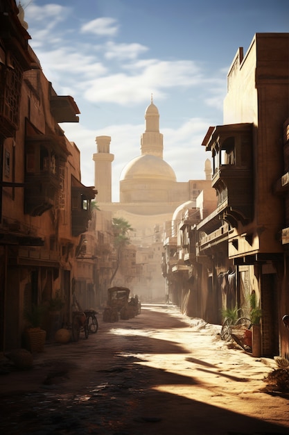 Free photo landscape scene from ancient baghdad inspired by video games