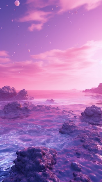 Пейзаж с пурпурной природой