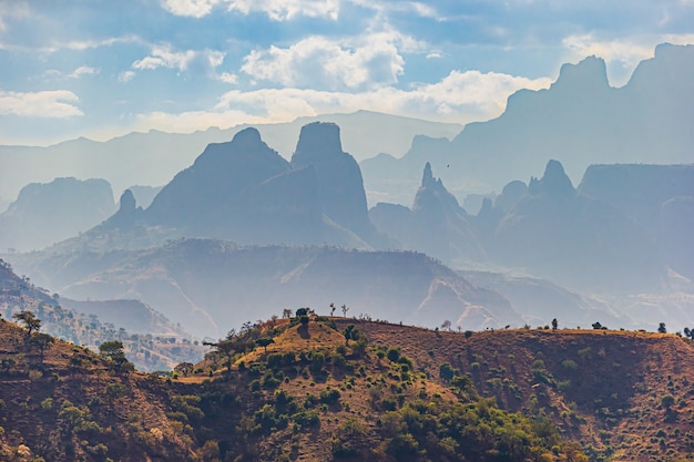 エチオピア、アムハラのシミエン国立公園の風景写真
