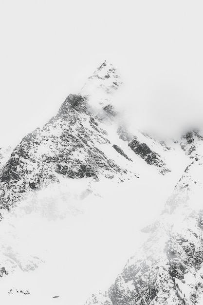 雪をかぶった山の風景