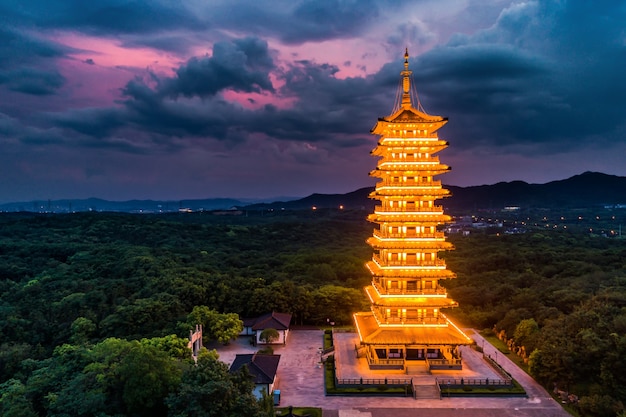 宜興の日没風景