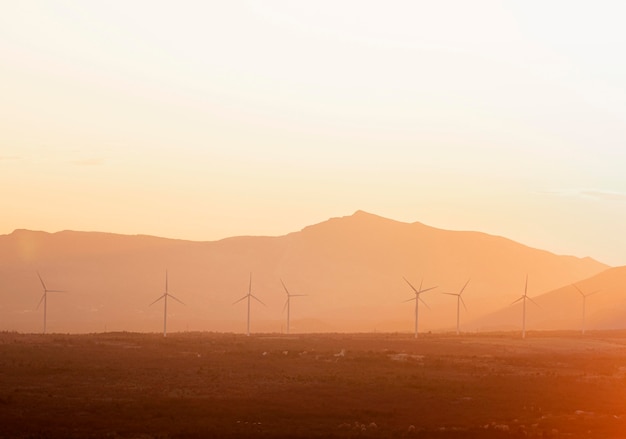 Free photo landscape with windmills